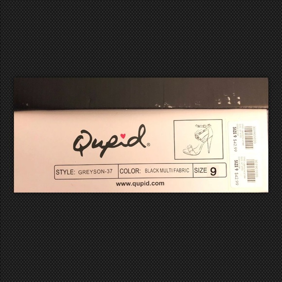 Qupid Greyson Black Multi Fabric Stiletto Heels - Picture 5 of 5